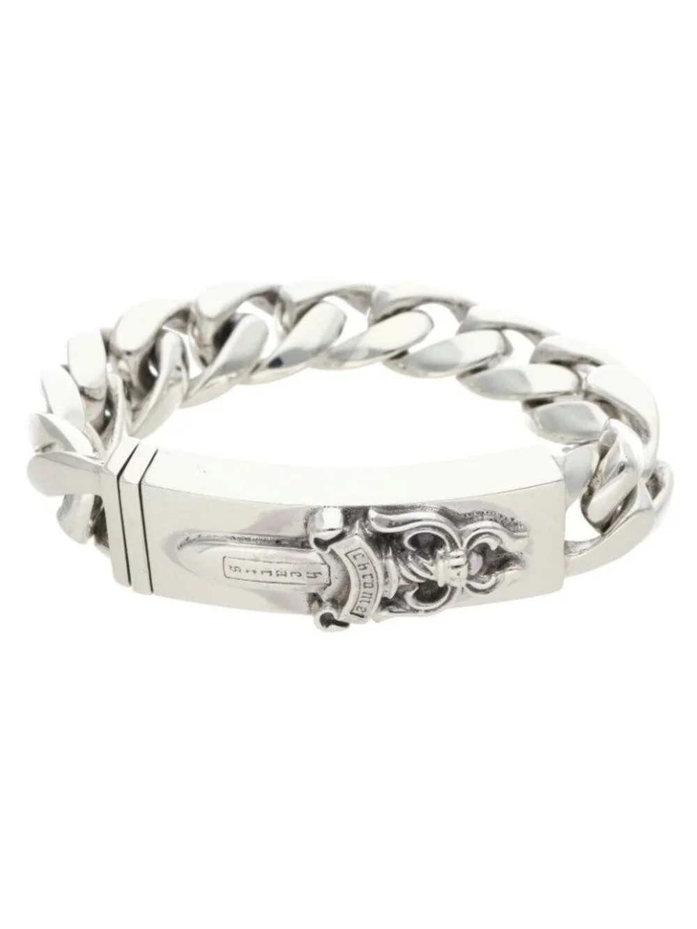 Chrome Hearts ID Dagger ID Classic Link Silver Bracelet